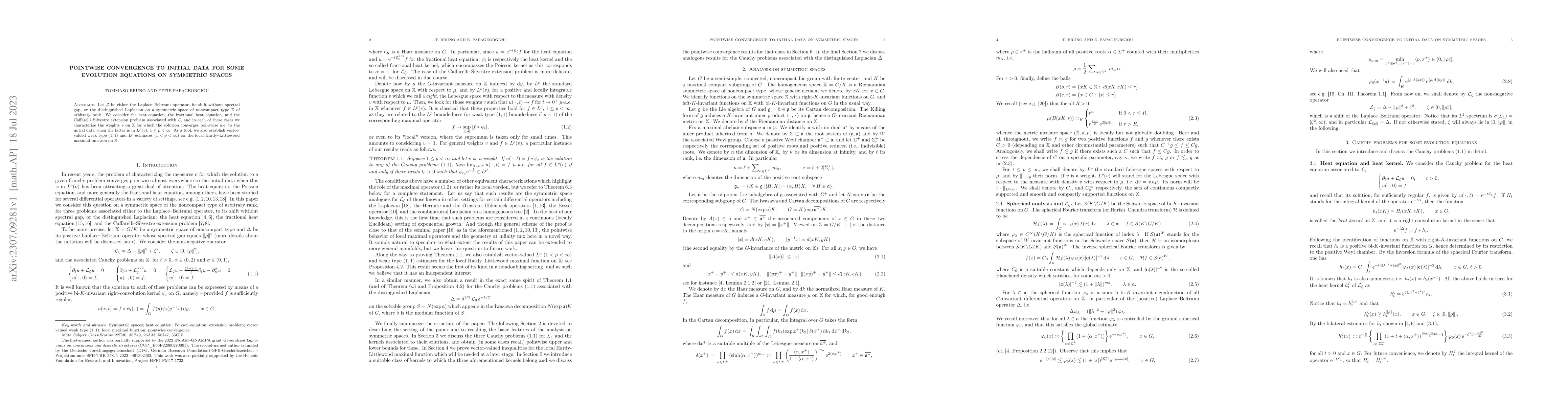 Thumbnail for Pointwise convergence to initial data for some evolution equations on
  symmetric spaces