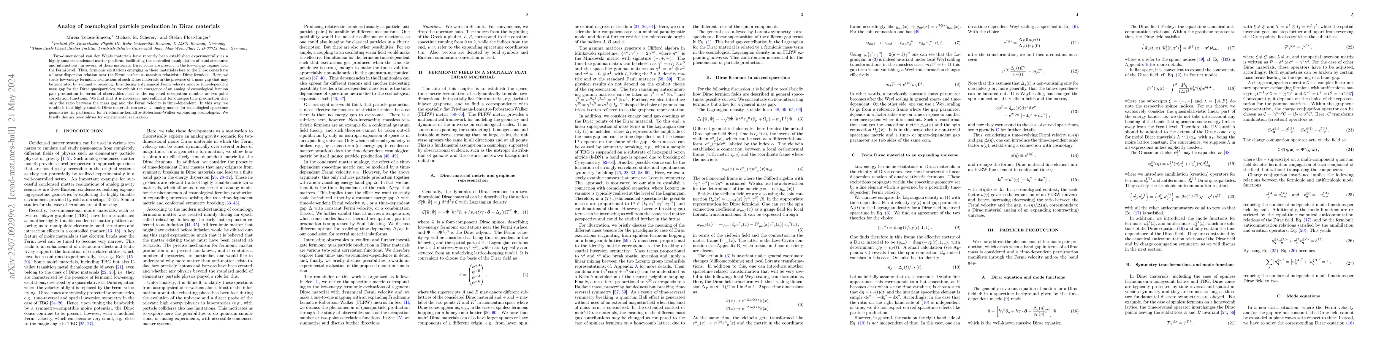 Thumbnail for Analog of cosmological particle production in Dirac materials