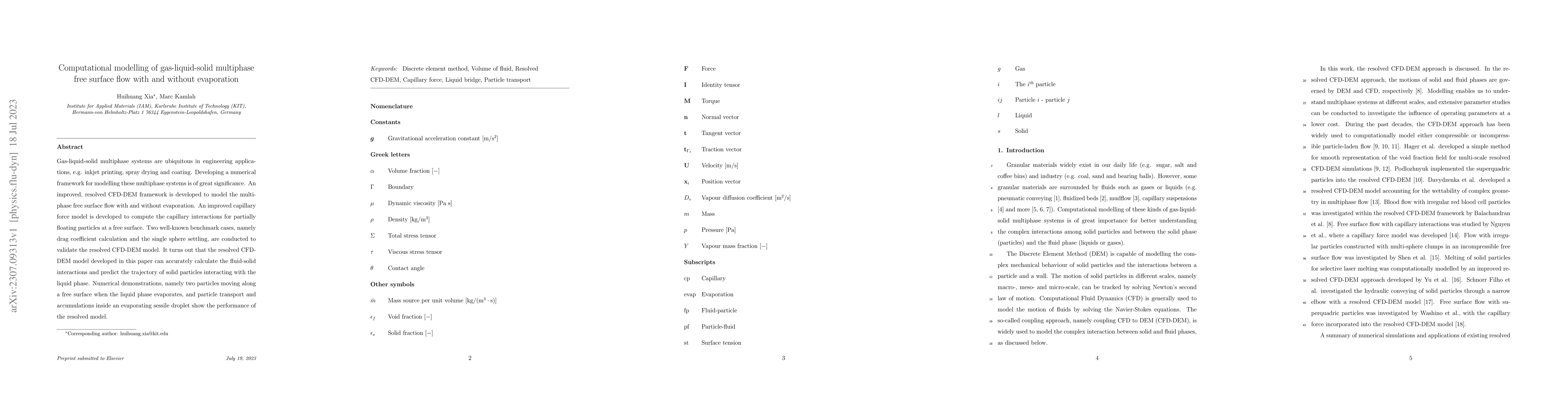 Thumbnail for Computational modelling of gas-liquid-solid multiphase free surface flow
  with and without evaporation
