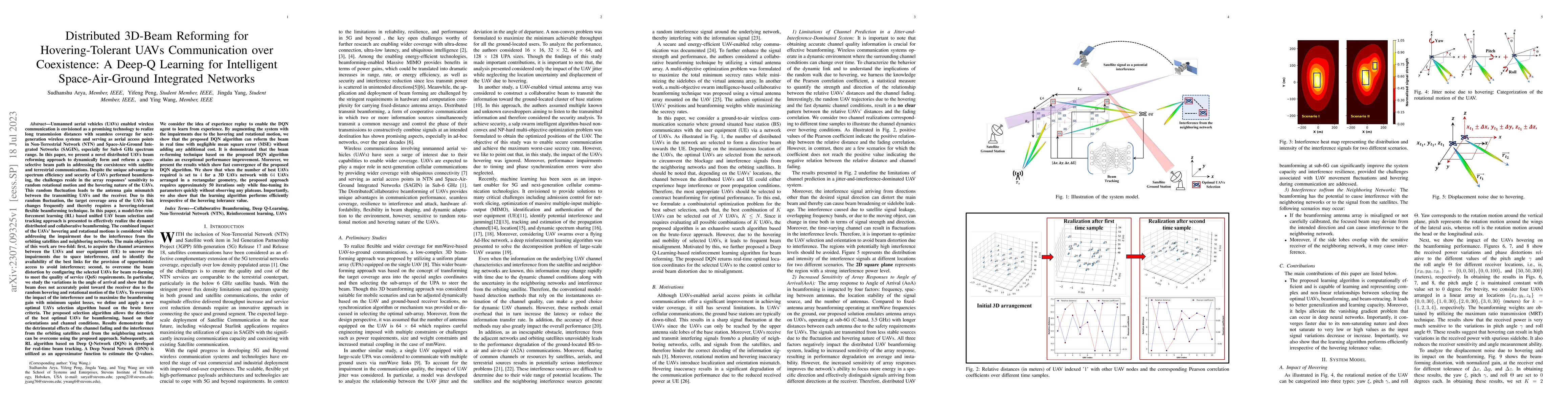 Thumbnail for Distributed 3D-Beam Reforming for Hovering-Tolerant UAVs Communication
  over Coexistence: A Deep-Q Learning for Intelligent Space-Air-Ground
  Integrated Networks