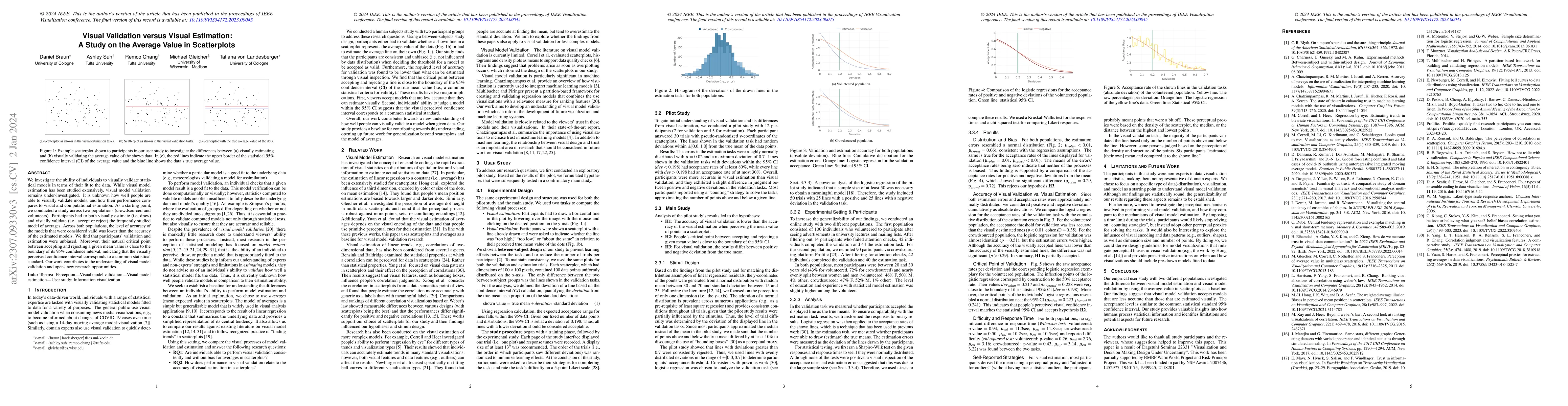 Thumbnail for Visual Validation versus Visual Estimation: A Study on the Average Value
  in Scatterplots