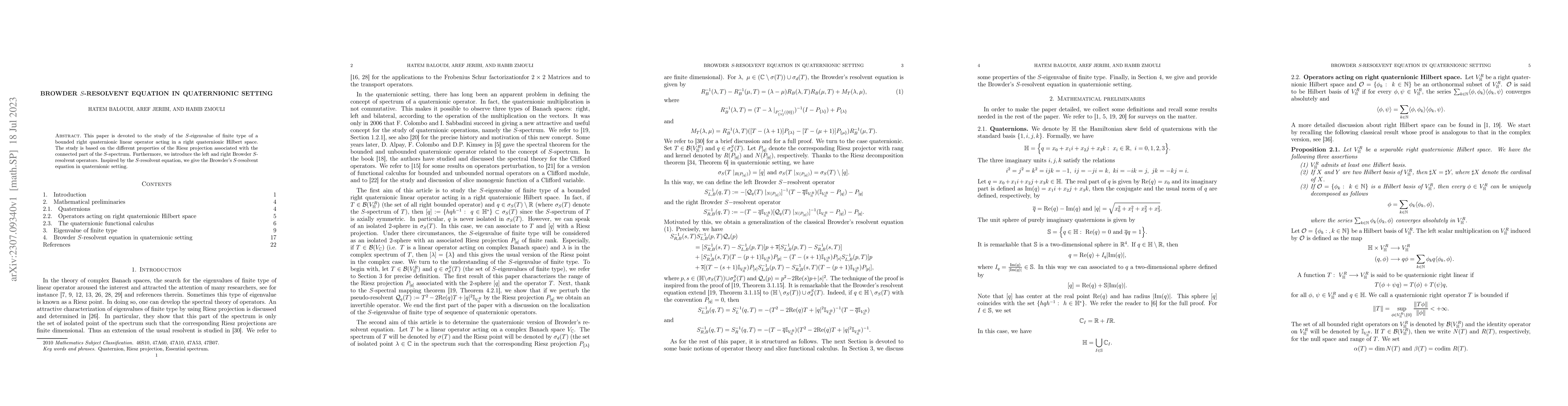 Thumbnail for Browder S-resolvent equation in quaternionic setting