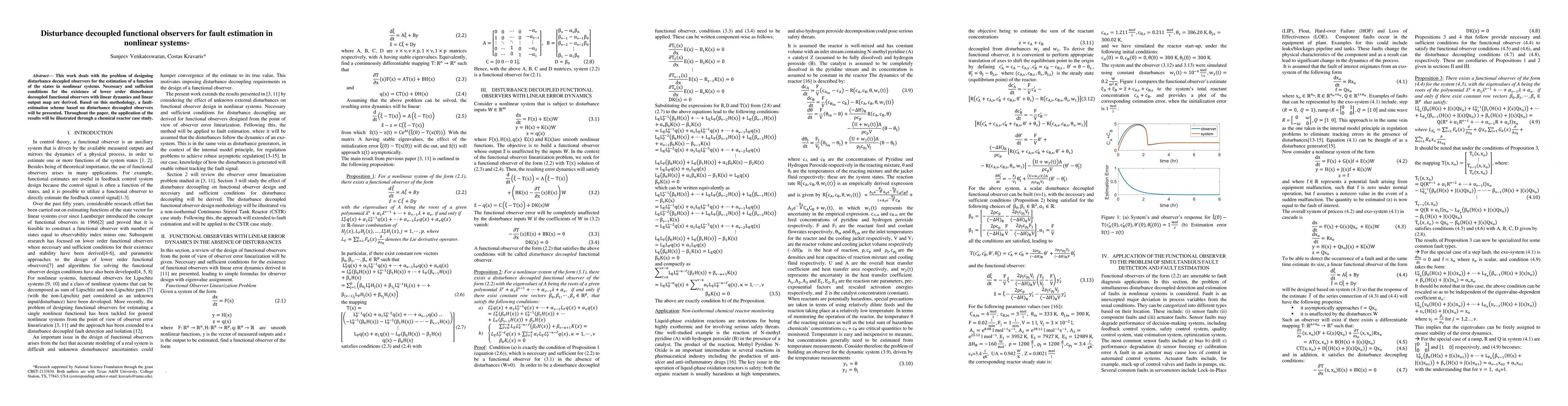 Thumbnail for Disturbance decoupled functional observers for fault estimation in
  nonlinear systems