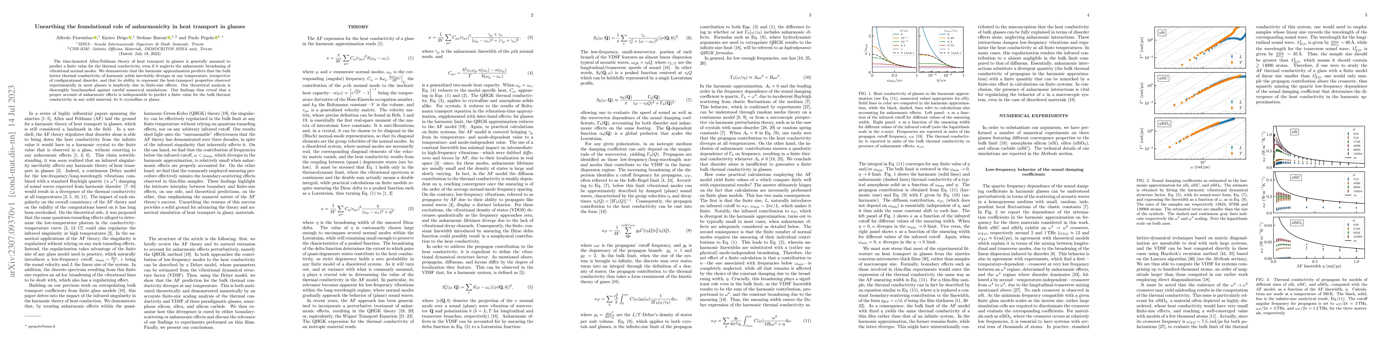 Thumbnail for Unearthing the foundational role of anharmonicity in heat transport in
  glasses