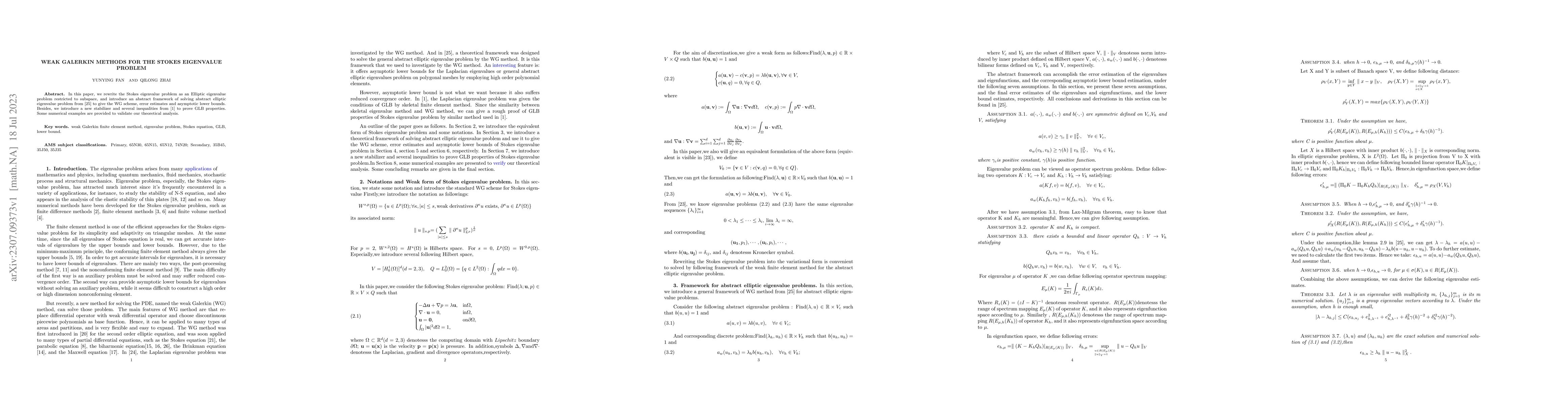 Thumbnail for Weak Galerkin methods for the Stokes eigenvalue problem