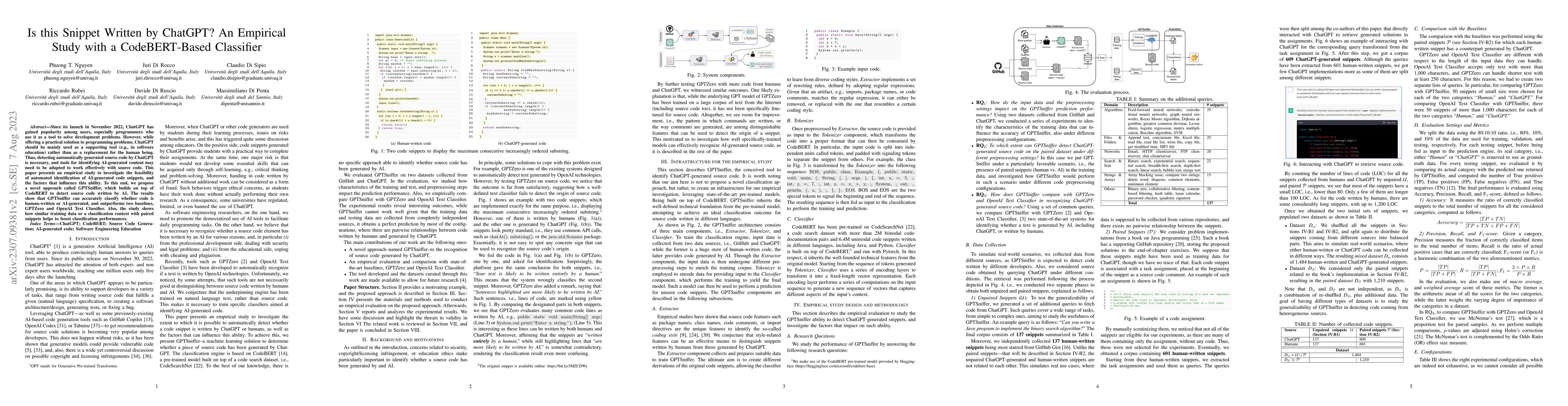 Thumbnail for Is this Snippet Written by ChatGPT? An Empirical Study with a
  CodeBERT-Based Classifier