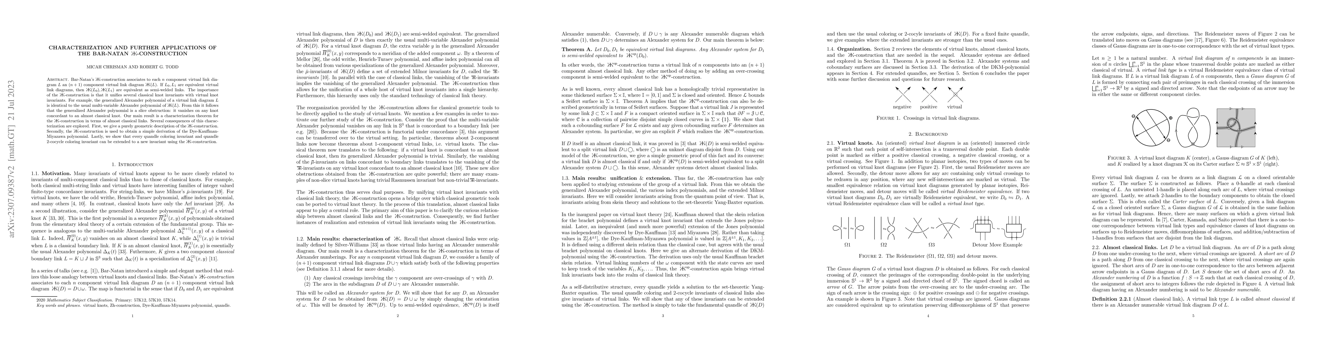 Thumbnail for Characterization and Further Applications of the Bar-Natan
  Zh-Construction