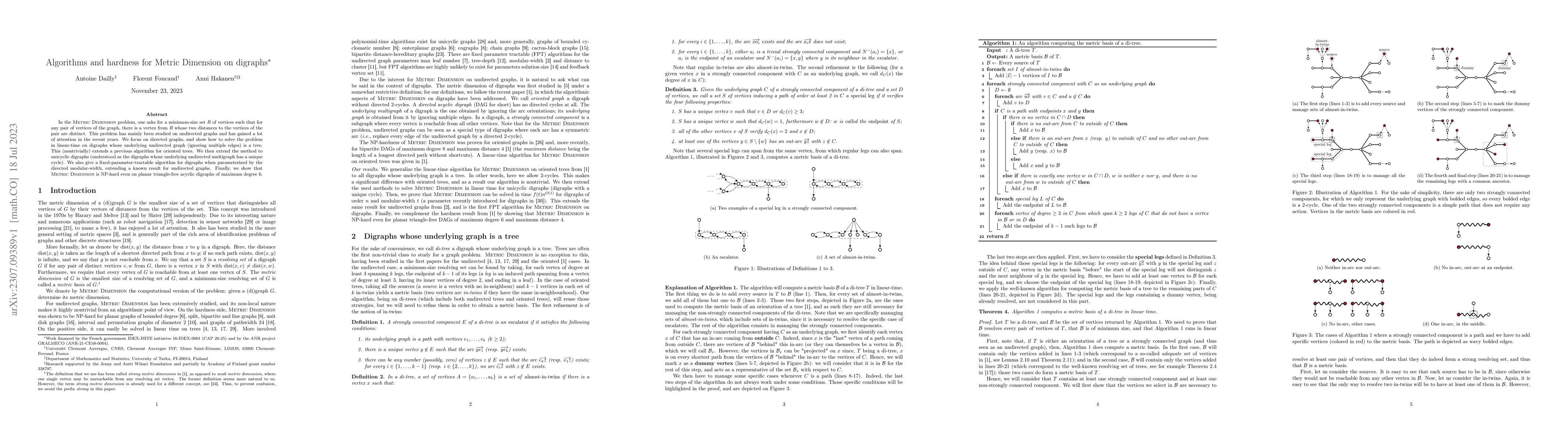 Thumbnail for Algorithms and hardness for Metric Dimension on digraphs