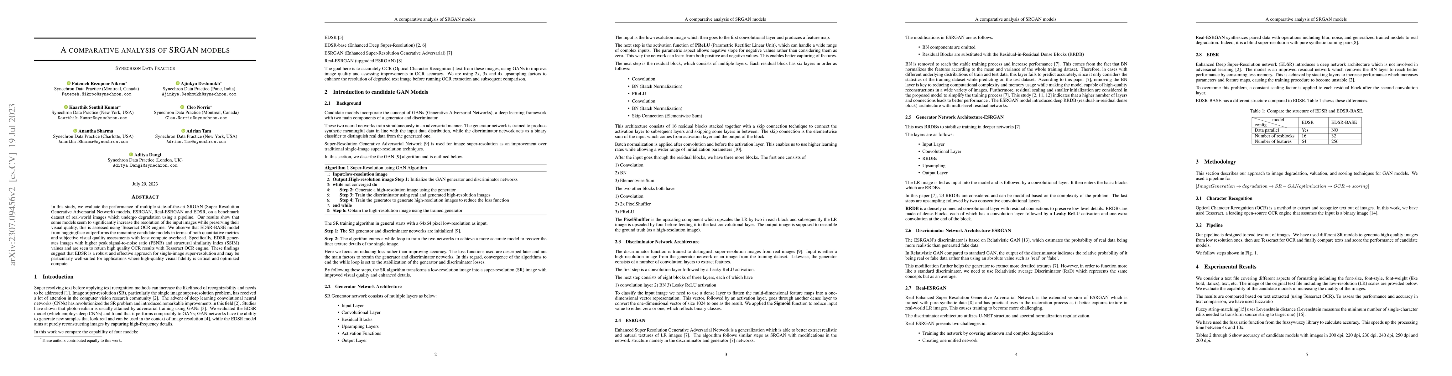 Thumbnail for A comparative analysis of SRGAN models