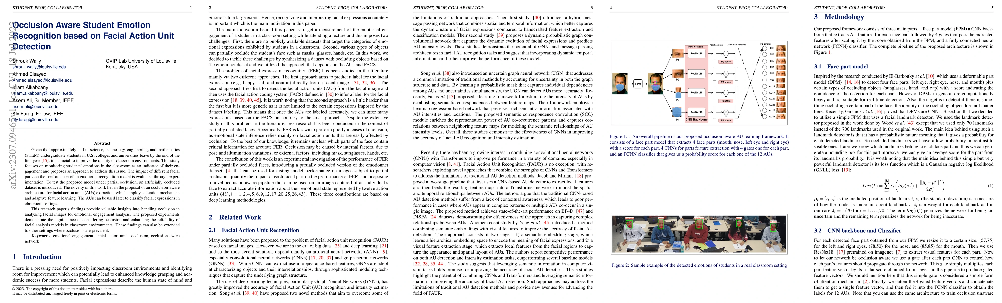 Thumbnail for Occlusion Aware Student Emotion Recognition based on Facial Action Unit
  Detection