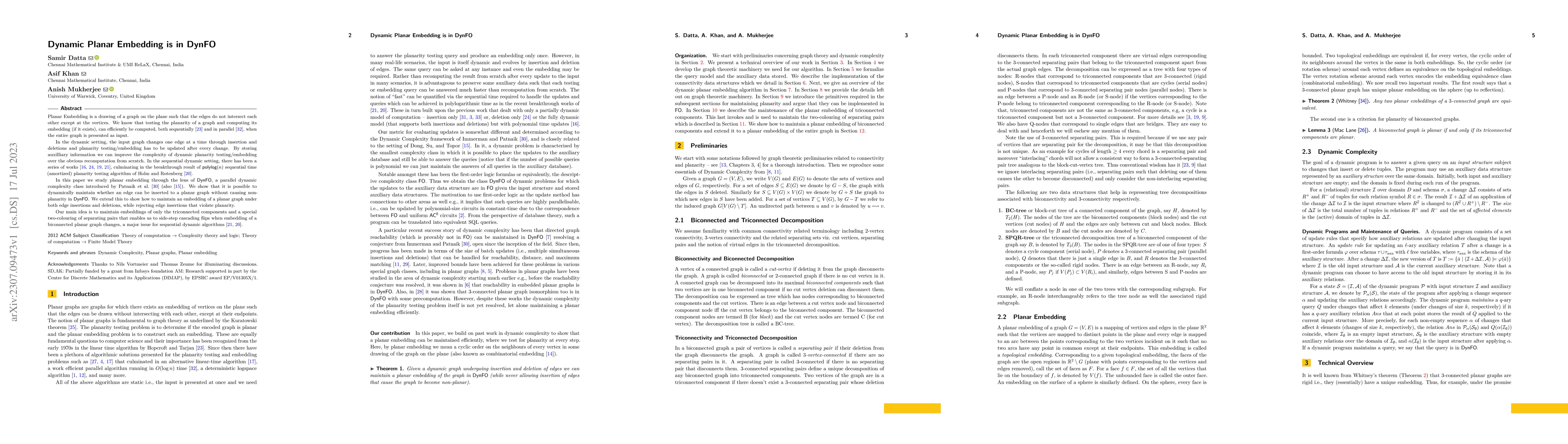 Thumbnail for Dynamic Planar Embedding is in DynFO