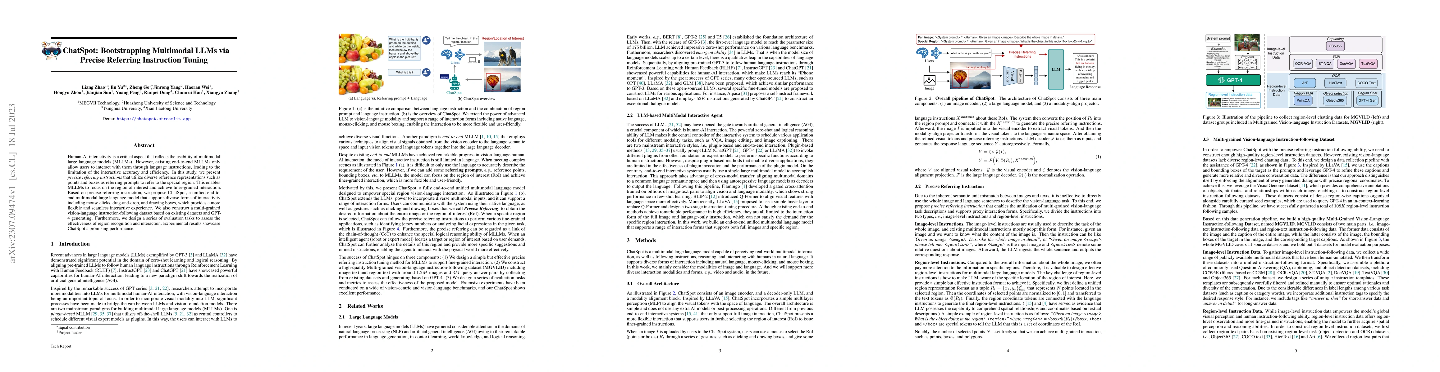 Thumbnail for ChatSpot: Bootstrapping Multimodal LLMs via Precise Referring
  Instruction Tuning