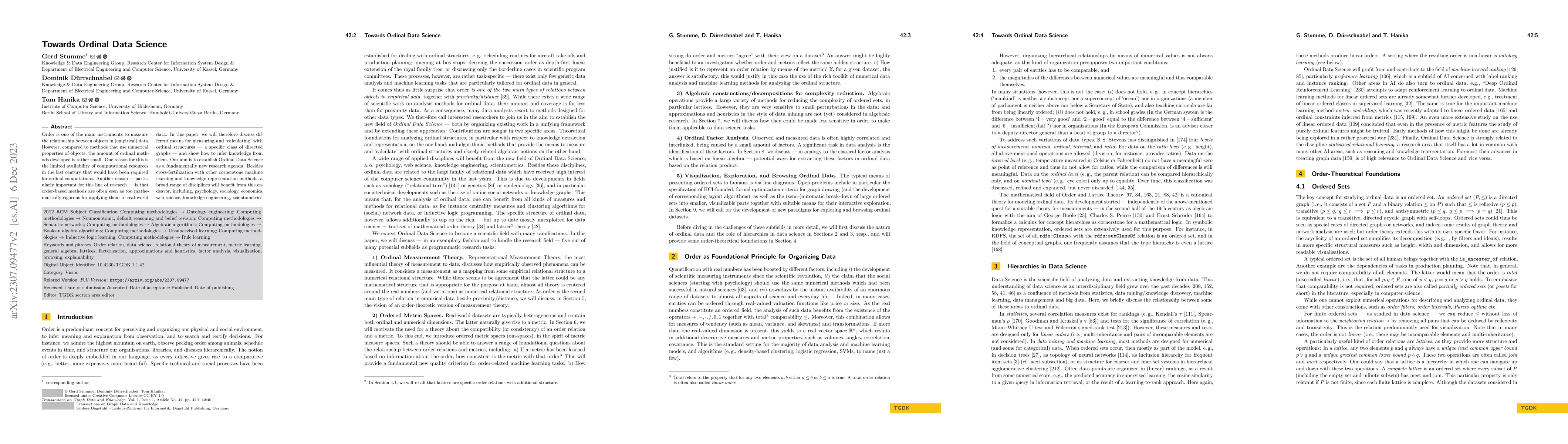 Thumbnail for Towards Ordinal Data Science