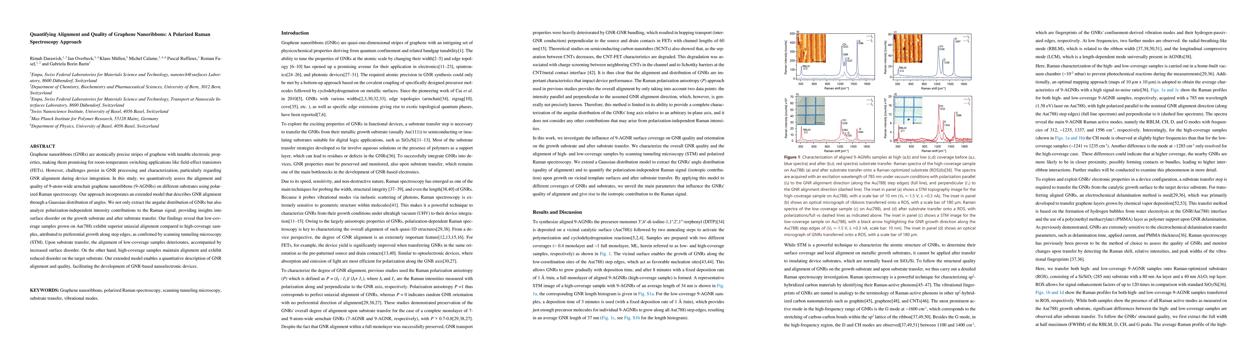 Thumbnail for Quantifying Alignment and Quality of Graphene Nanoribbons: A Polarized
  Raman Spectroscopy Approach