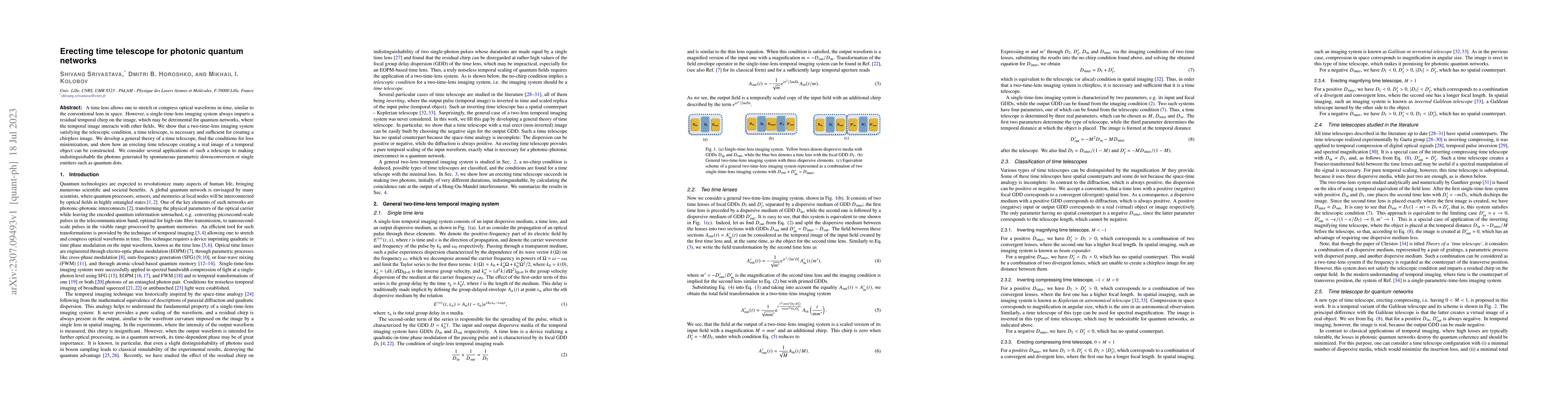 Thumbnail for Erecting time telescope for photonic quantum networks
