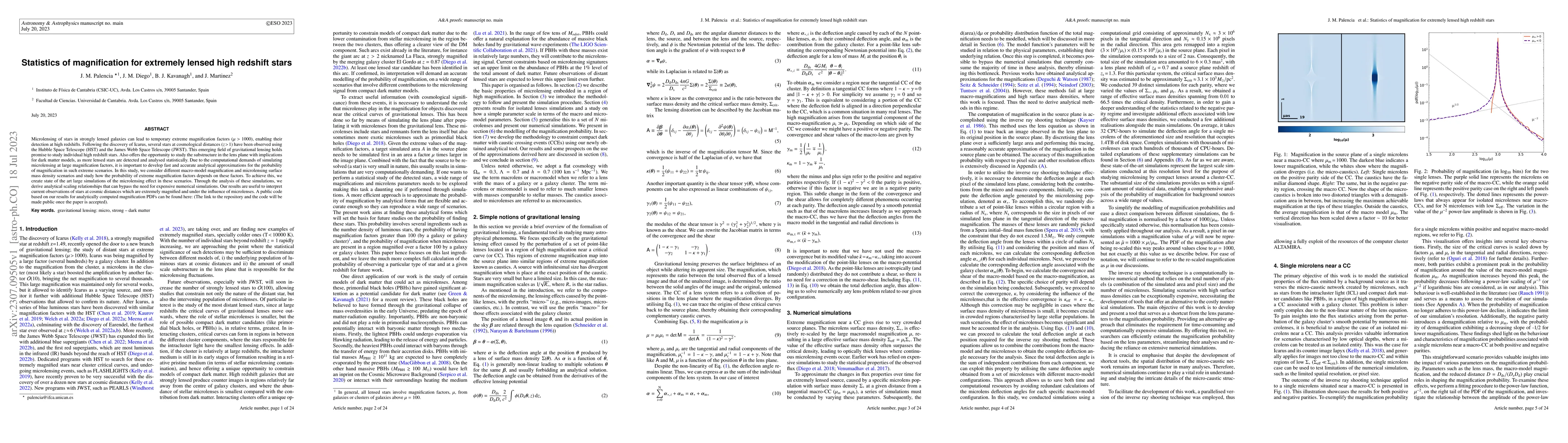 Thumbnail for Statistics of magnification for extremely lensed high redshift stars