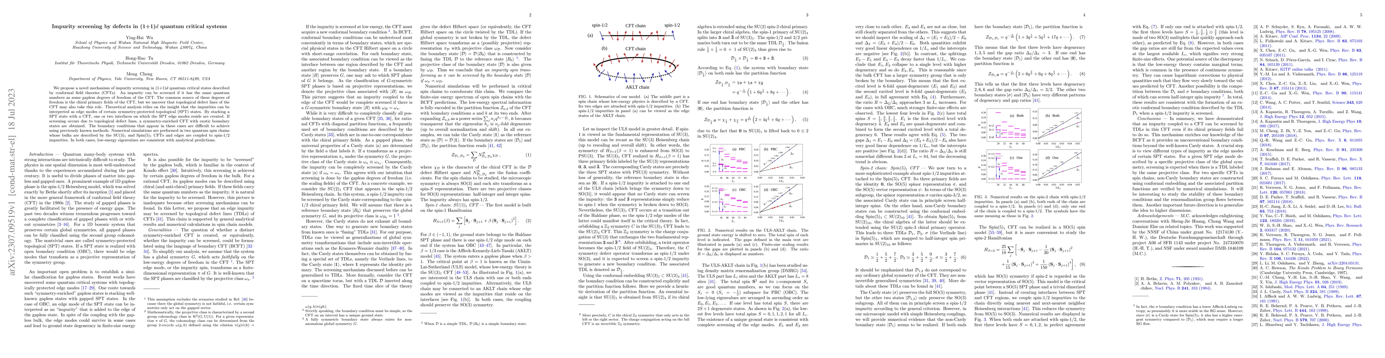 Thumbnail for Impurity screening by defects in (1+1)$d$ quantum critical systems