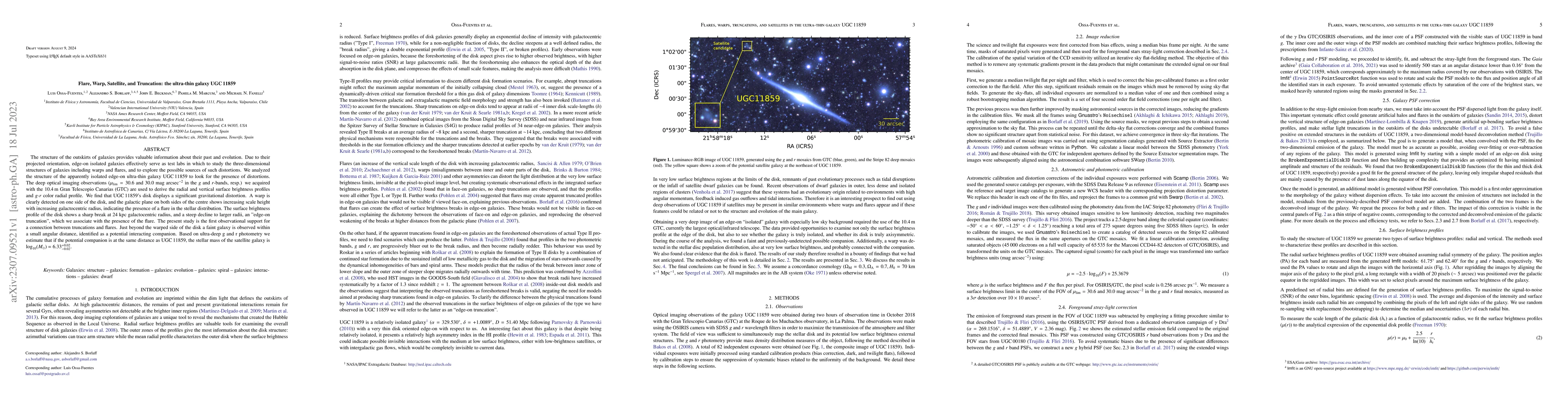 Thumbnail for Flares, Warps, Truncations, and Satellite: The Ultra-thin Galaxy UGC
  11859