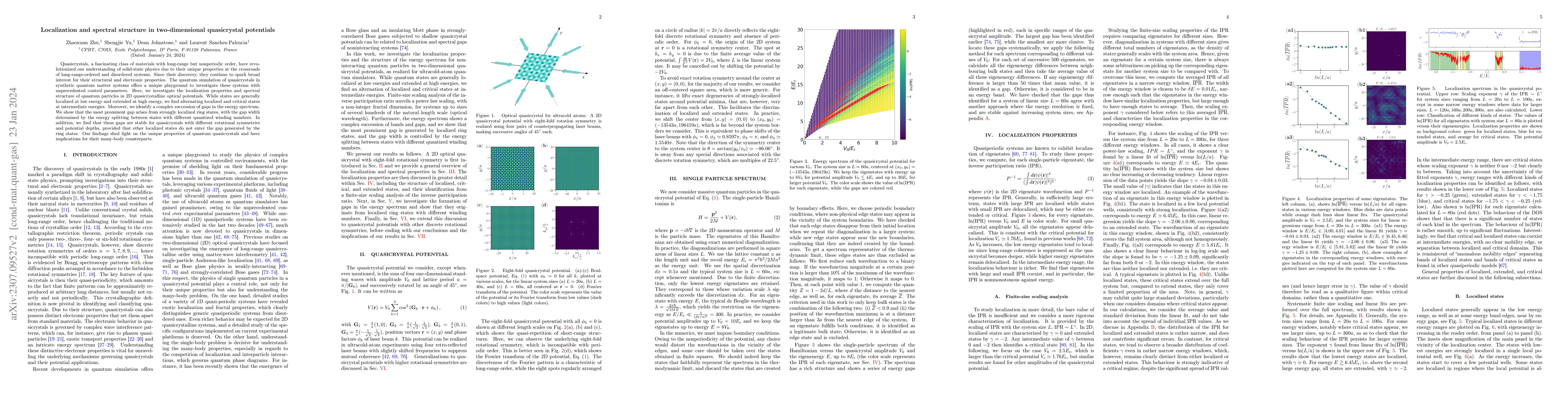 Thumbnail for Localization and spectral structure in two-dimensional quasicrystal
  potentials