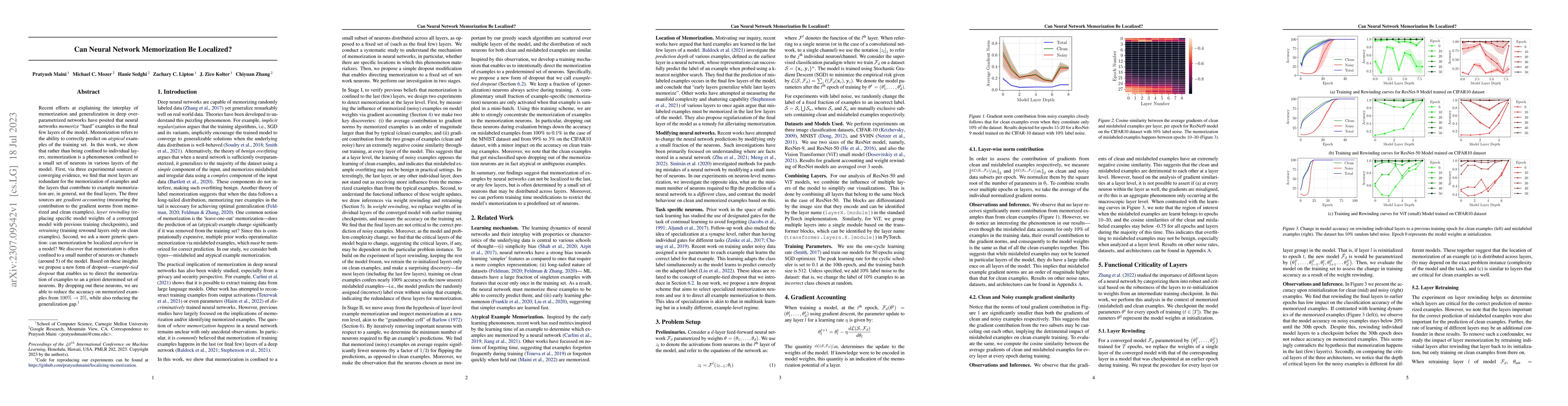 Thumbnail for Can Neural Network Memorization Be Localized?