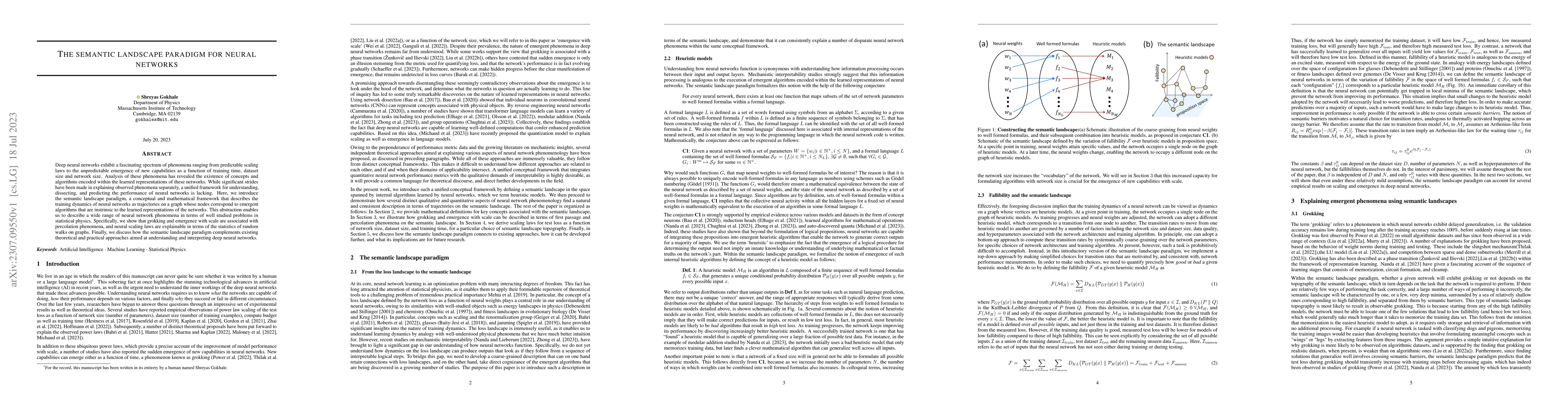 Thumbnail for The semantic landscape paradigm for neural networks