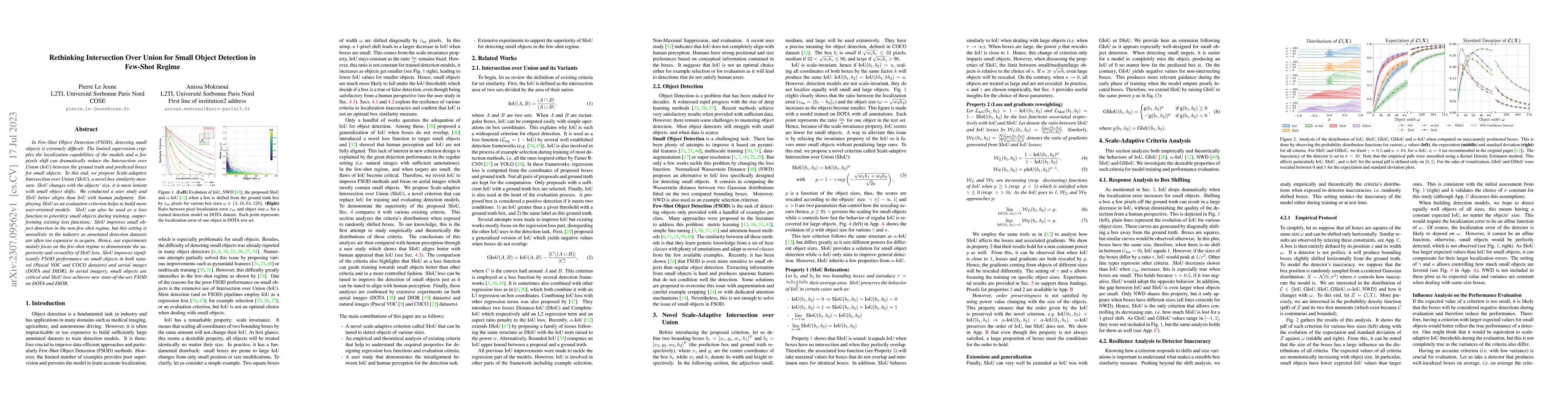 Thumbnail for Rethinking Intersection Over Union for Small Object Detection in
  Few-Shot Regime