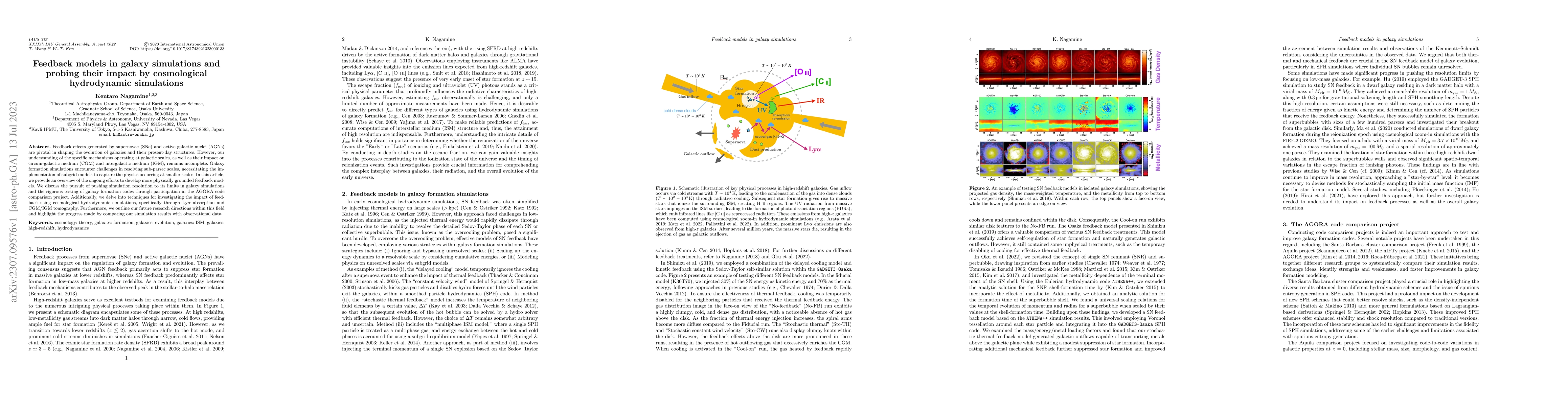 Thumbnail for Feedback models in galaxy simulations and probing their impact by
  cosmological hydrodynamic simulations