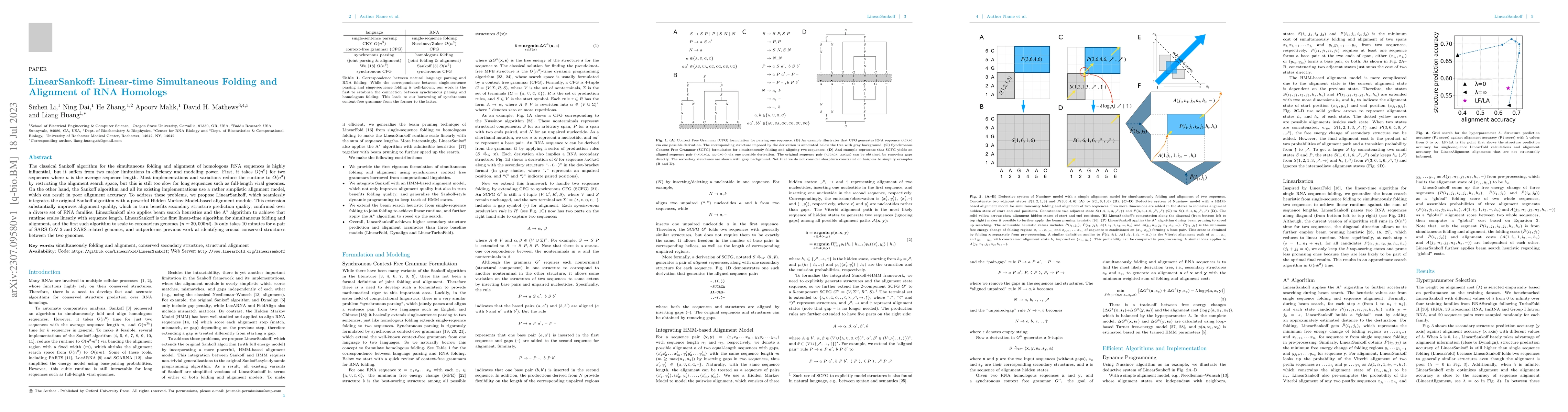 Thumbnail for LinearSankoff: Linear-time Simultaneous Folding and Alignment of RNA
  Homologs