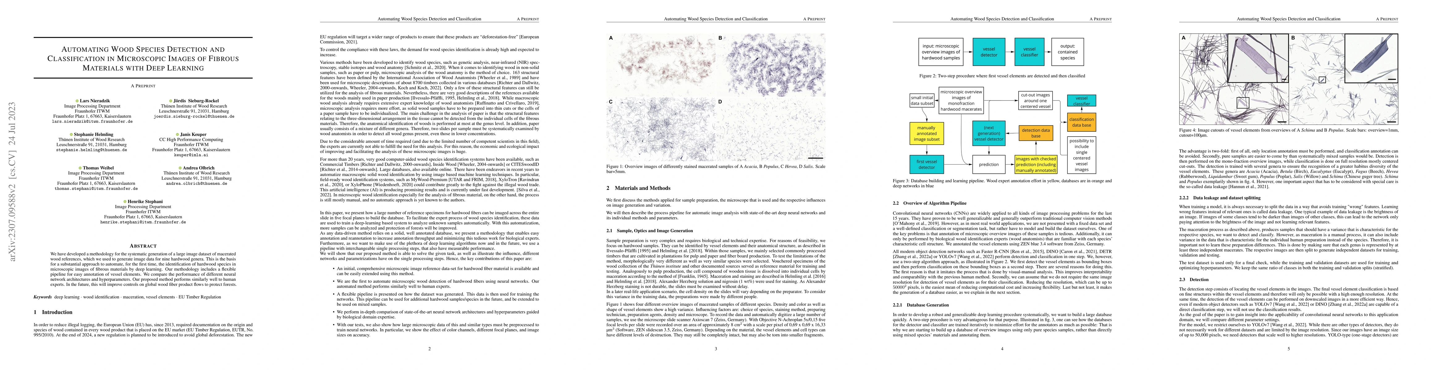 Thumbnail for Automating Wood Species Detection and Classification in Microscopic
  Images of Fibrous Materials with Deep Learning