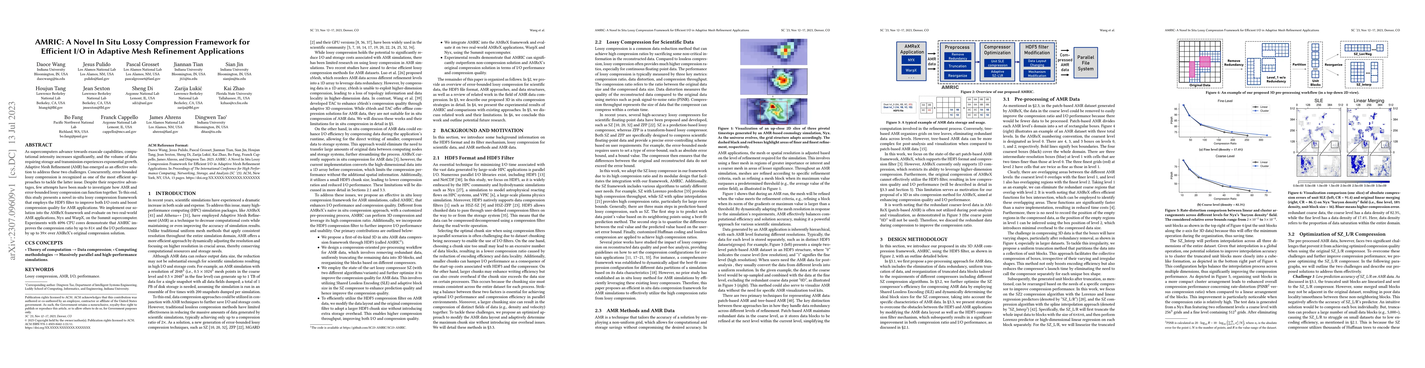 Thumbnail for AMRIC: A Novel In Situ Lossy Compression Framework for Efficient I/O in
  Adaptive Mesh Refinement Applications