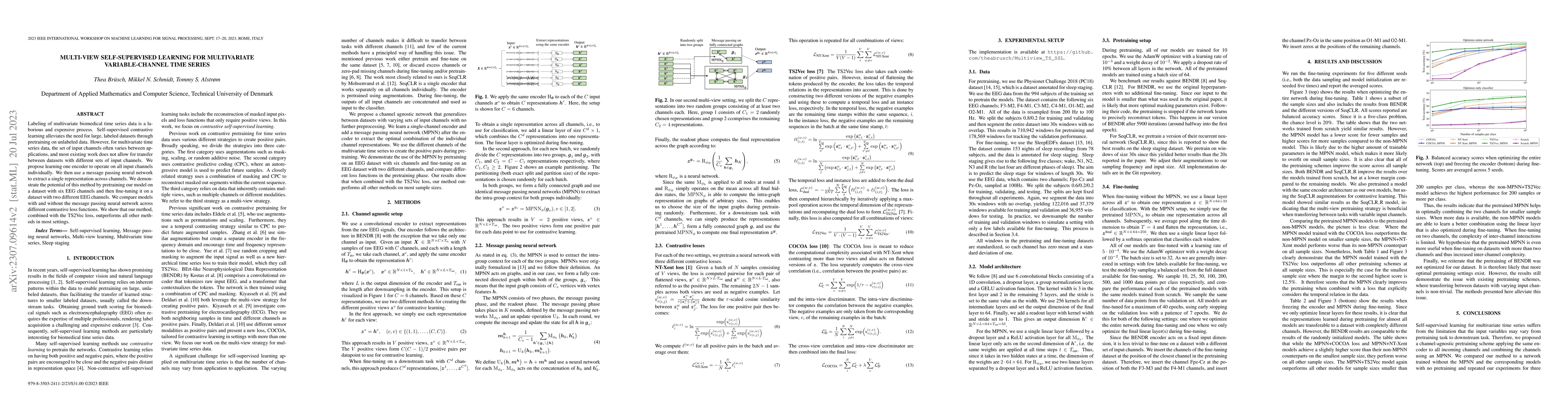 Thumbnail for Multi-view self-supervised learning for multivariate variable-channel
  time series