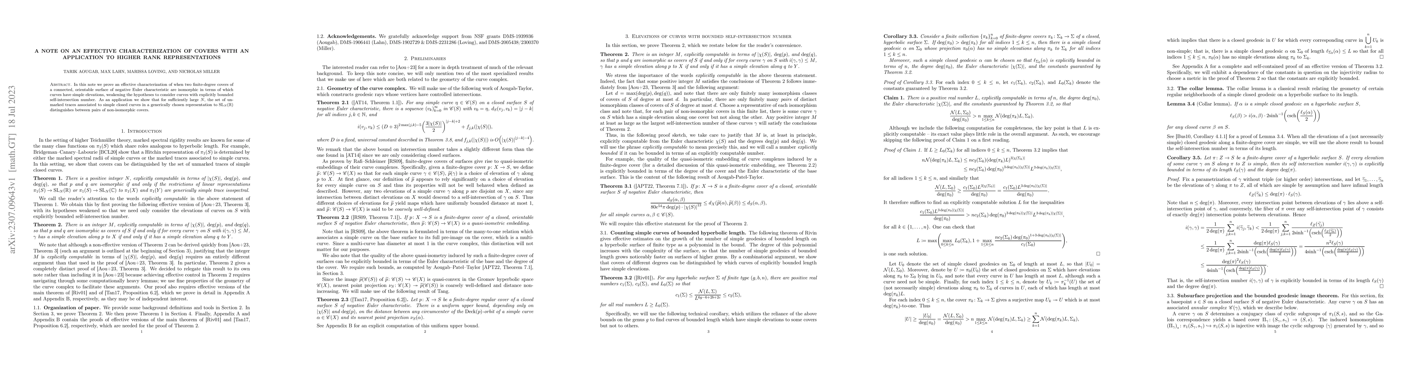 Thumbnail for A note on an effective characterization of covers with an application to
  higher rank representations