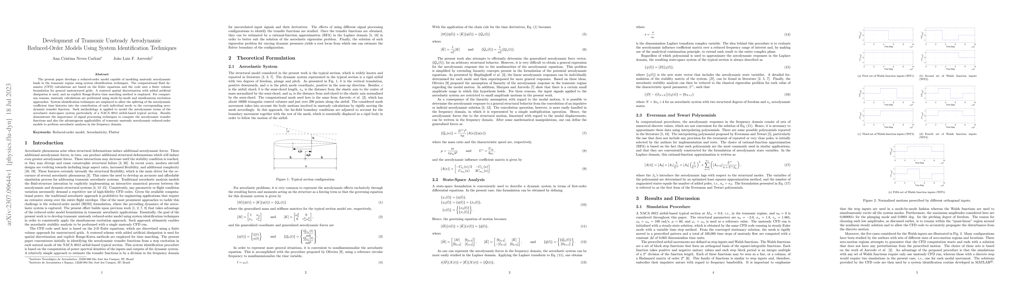 Thumbnail for Development of Transonic Unsteady Aerodynamic Reduced-Order Models Using
  System Identification Techniques