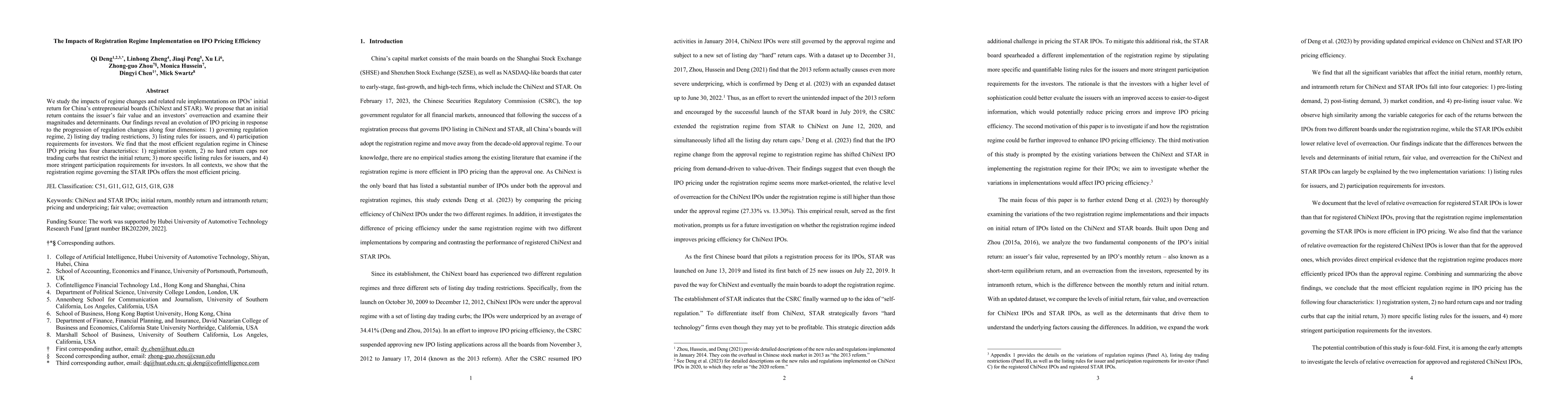 Thumbnail for The Impacts of Registration Regime Implementation on IPO Pricing
  Efficiency