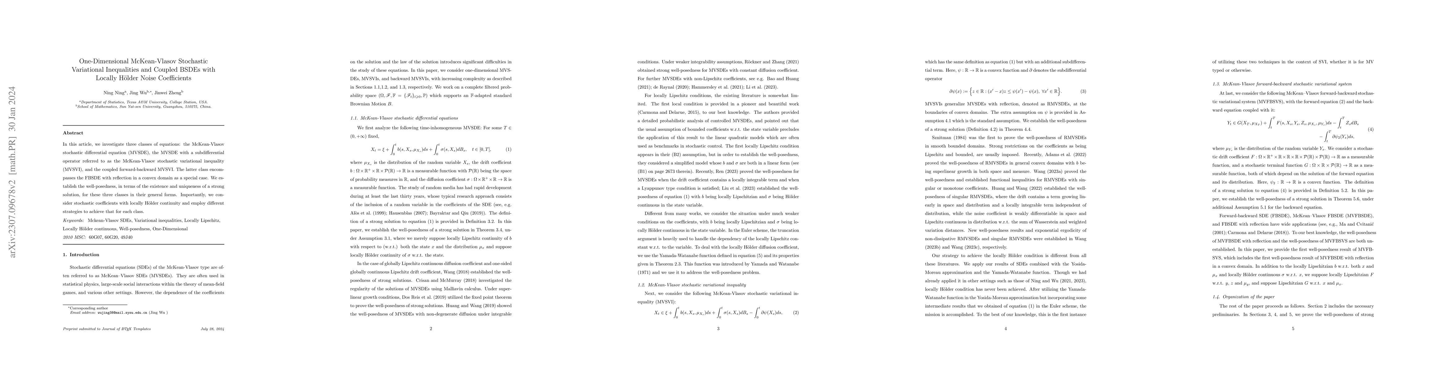 Thumbnail for One-Dimensional McKean-Vlasov Stochastic Variational Inequalities and
  Coupled BSDEs with Locally Holder Noise Coefficients