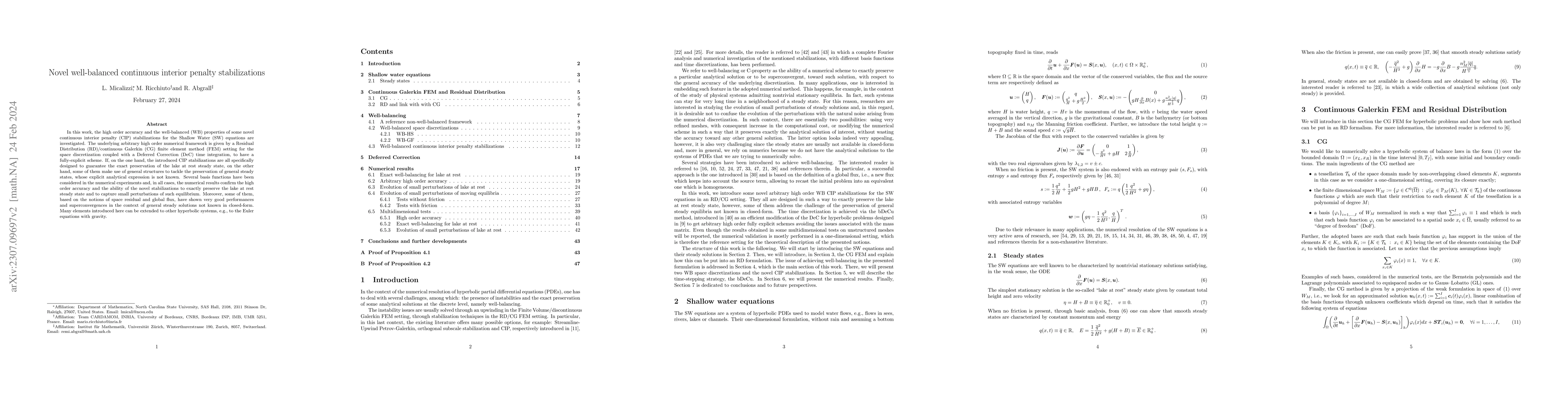 Thumbnail for Novel well-balanced continuous interior penalty stabilizations