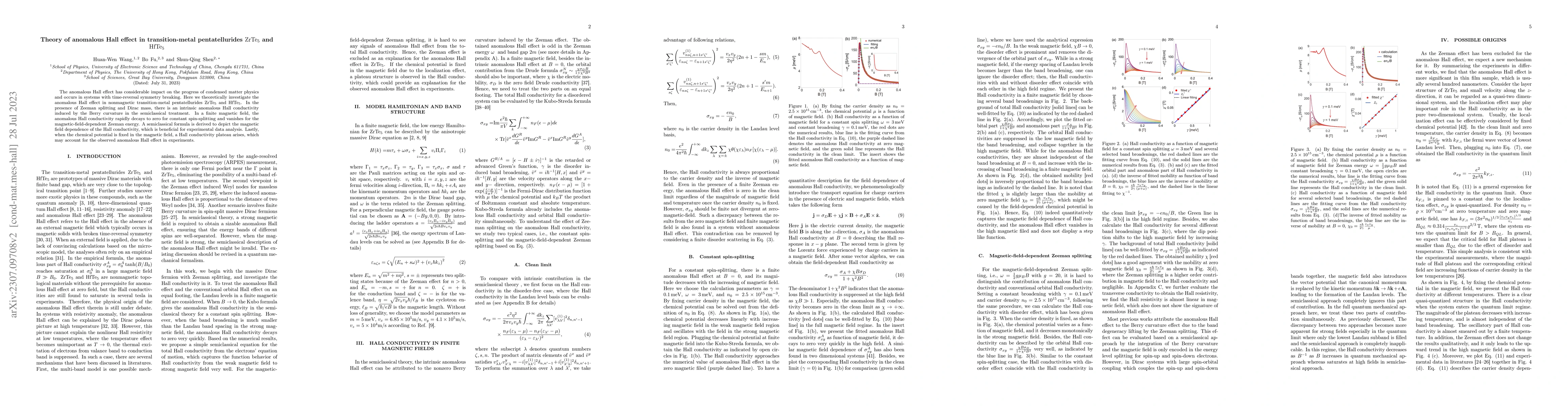 Thumbnail for Theory of anomalous Hall effect in transition-metal pentatelluride
  $\mathrm{ZrTe}_{5}$ and $\mathrm{HfTe}_{5}$
