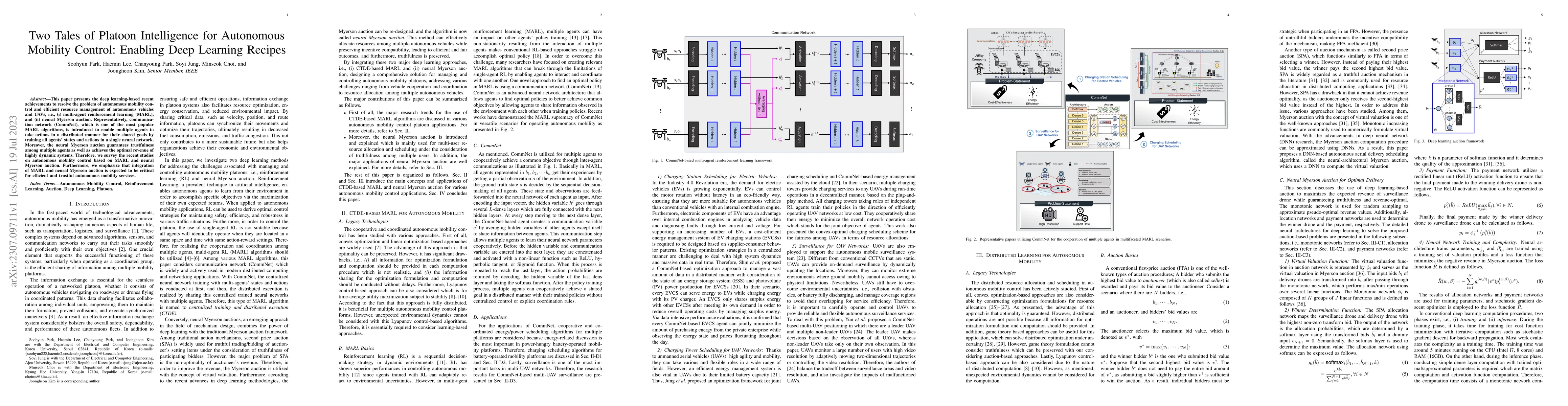 Thumbnail for Two Tales of Platoon Intelligence for Autonomous Mobility Control:
  Enabling Deep Learning Recipes
