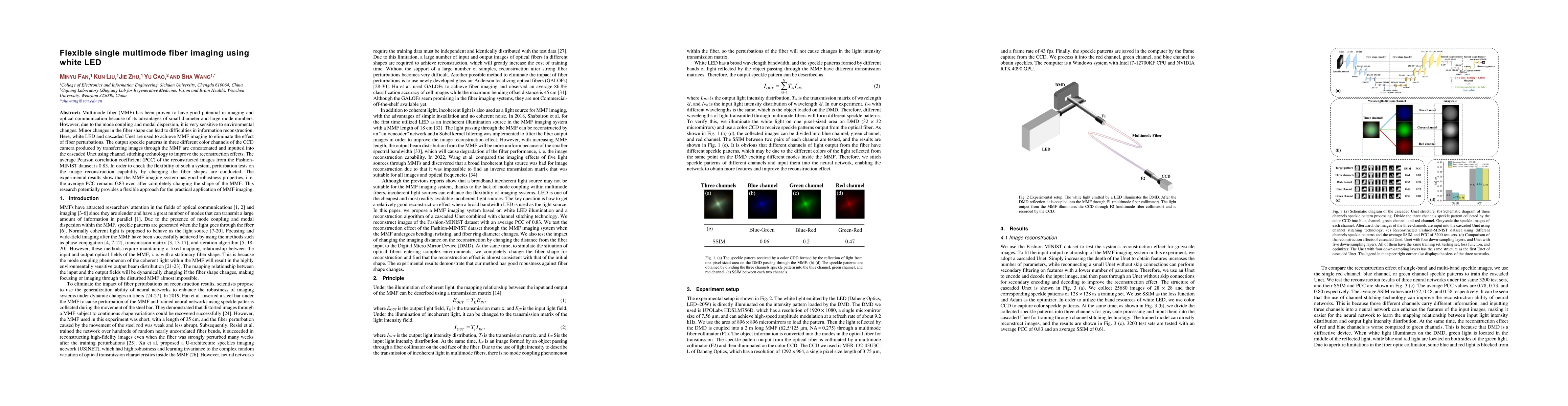 Thumbnail for Flexible single multimode fiber imaging using white LED