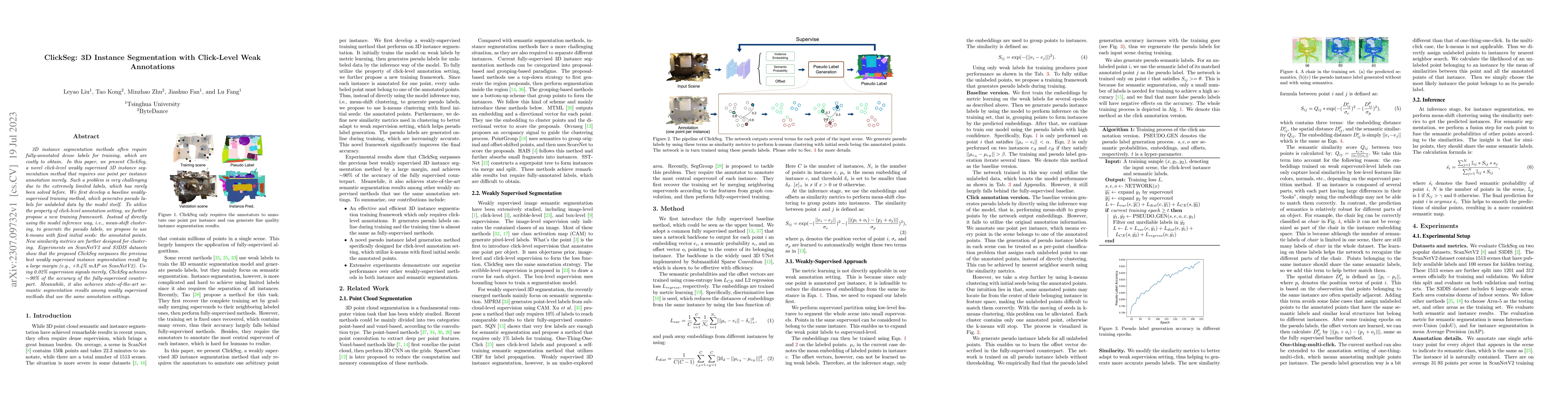 Thumbnail for ClickSeg: 3D Instance Segmentation with Click-Level Weak Annotations