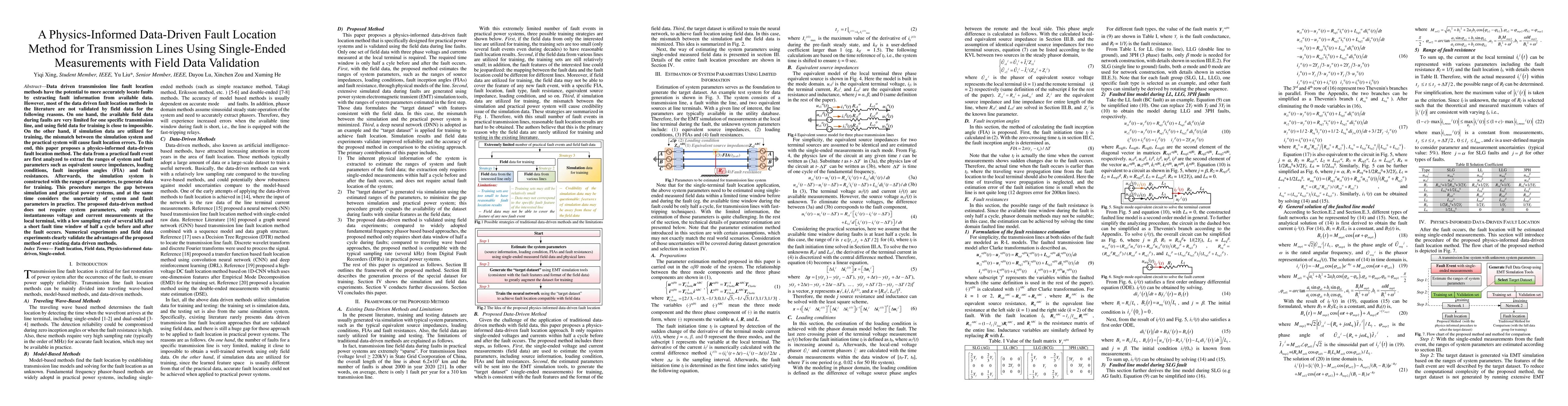 Thumbnail for A Physics-Informed Data-Driven Fault Location Method for Transmission
  Lines Using Single-Ended Measurements with Field Data Validation