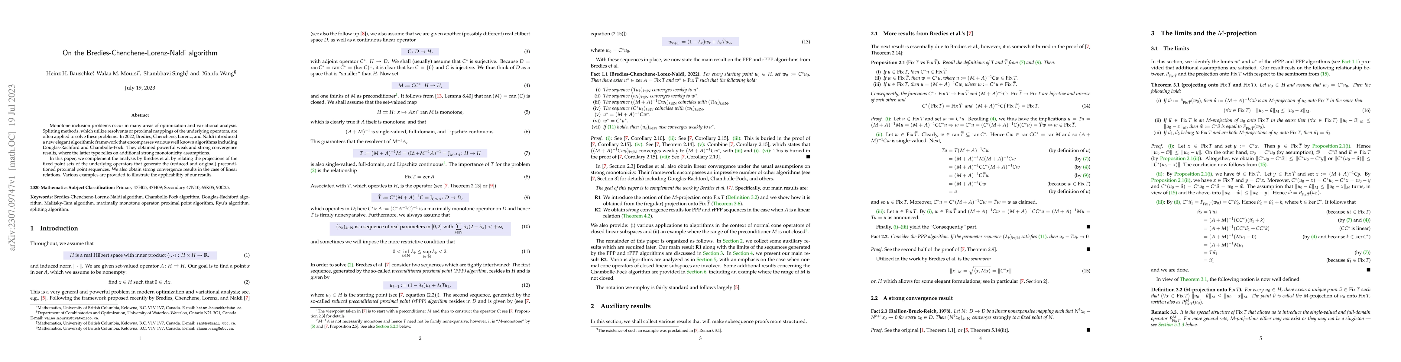 Thumbnail for On the Bredies-Chenchene-Lorenz-Naldi algorithm