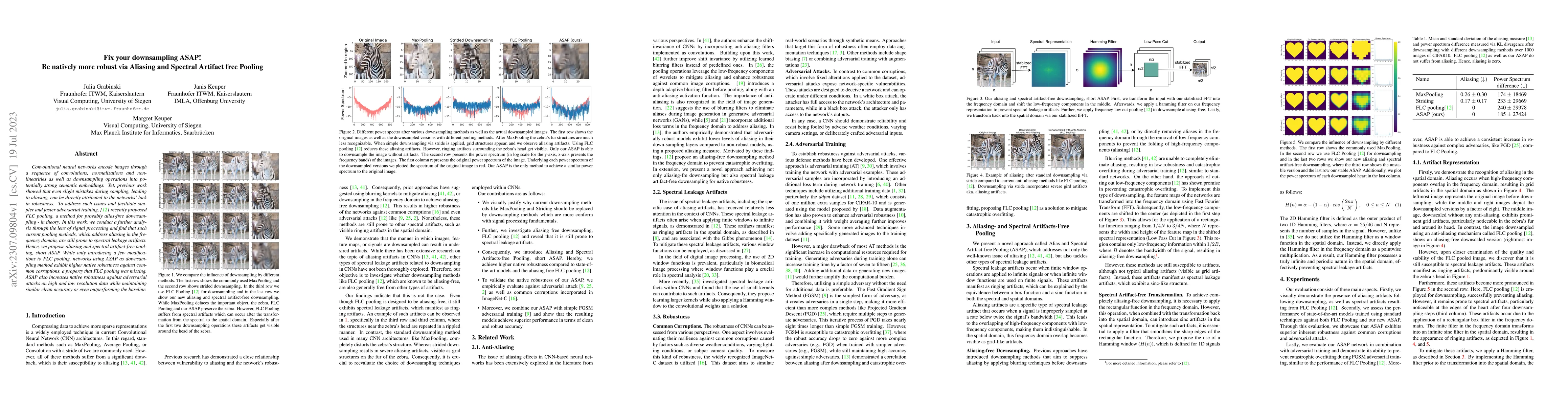 Thumbnail for Fix your downsampling ASAP! Be natively more robust via Aliasing and
  Spectral Artifact free Pooling