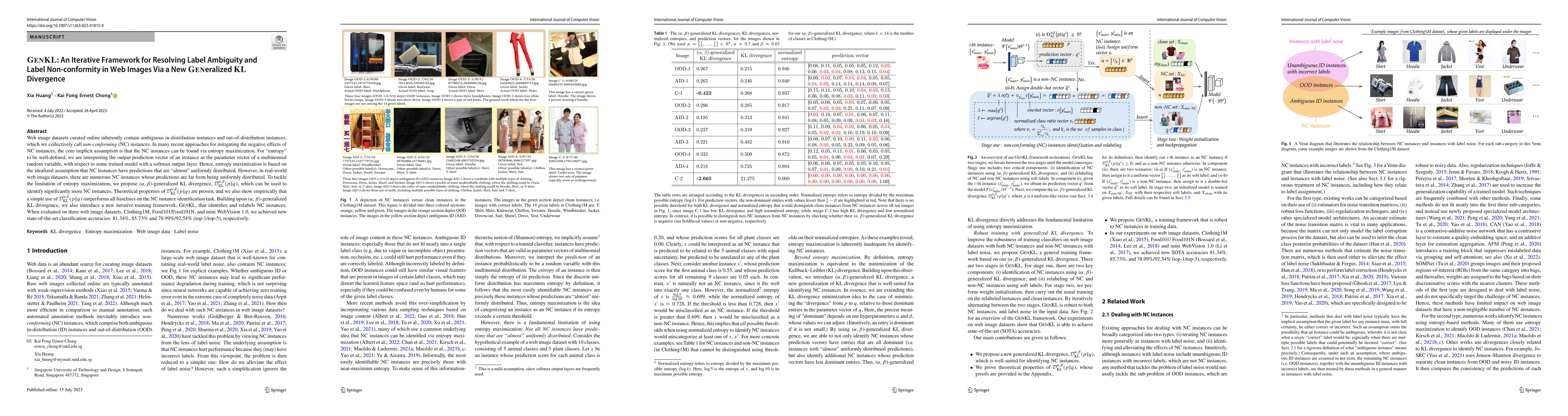 Thumbnail for GenKL: An Iterative Framework for Resolving Label Ambiguity and Label
  Non-conformity in Web Images Via a New Generalized KL Divergence