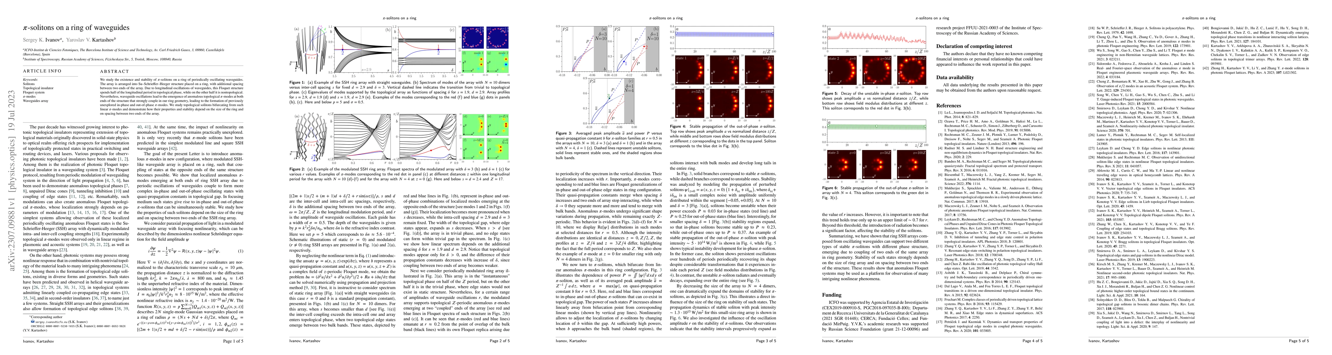 Thumbnail for $\pi$-solitons on a ring of waveguides