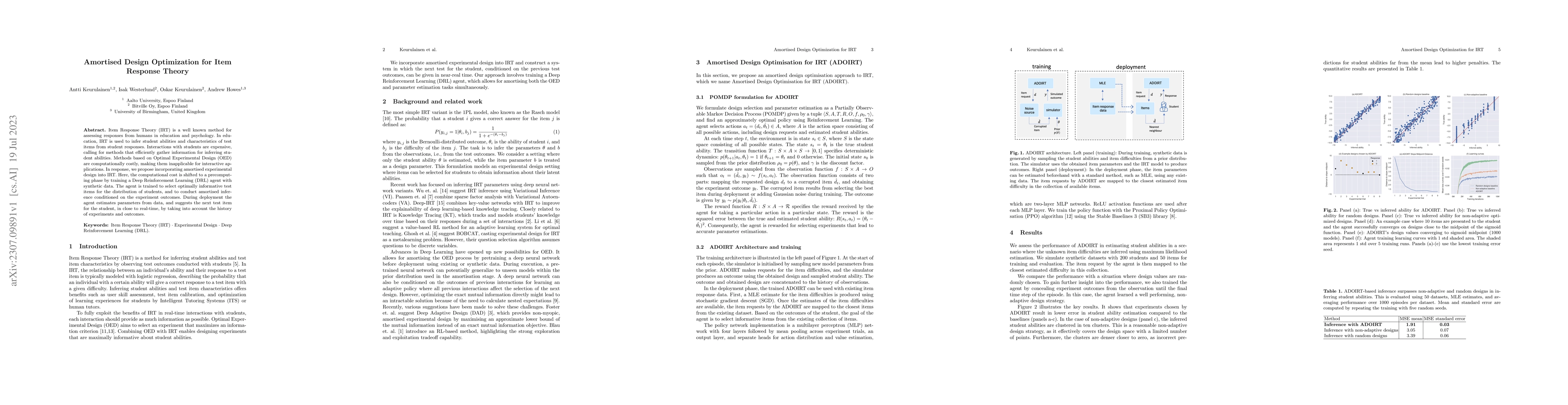 Thumbnail for Amortised Design Optimization for Item Response Theory