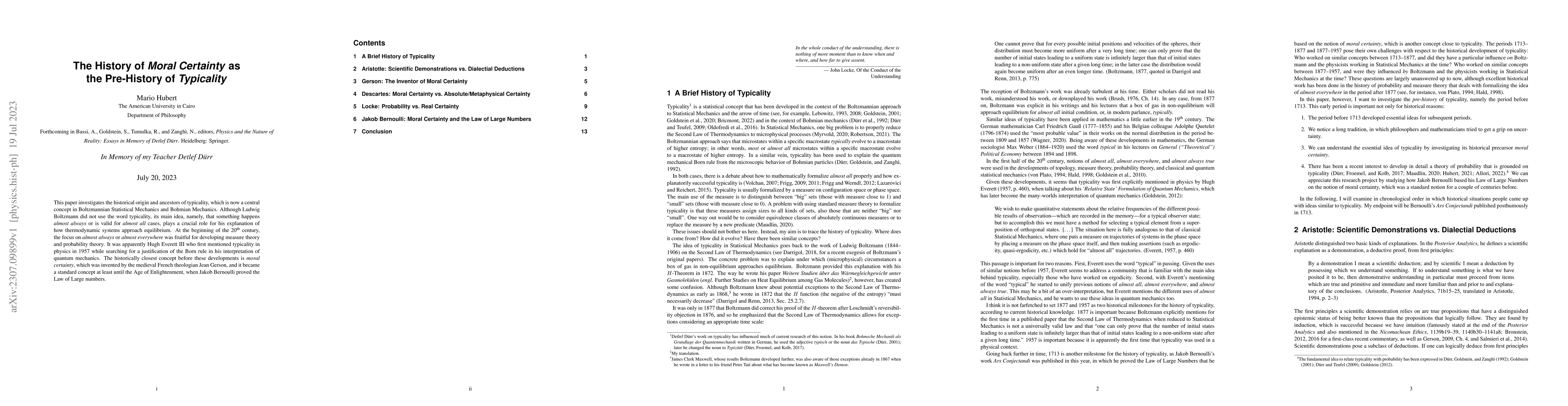 Thumbnail for The History of Moral Certainty as the Pre-History of Typicality