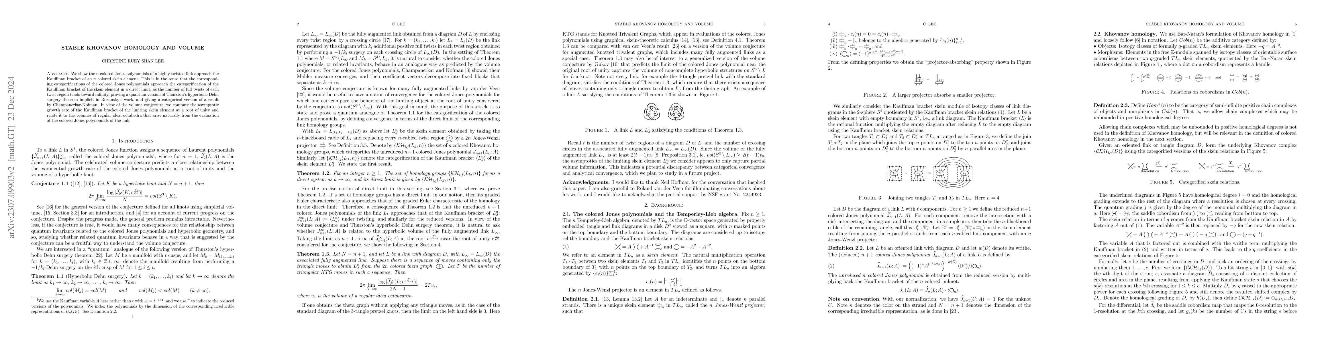 Thumbnail for Stable Khovanov homology and Volume