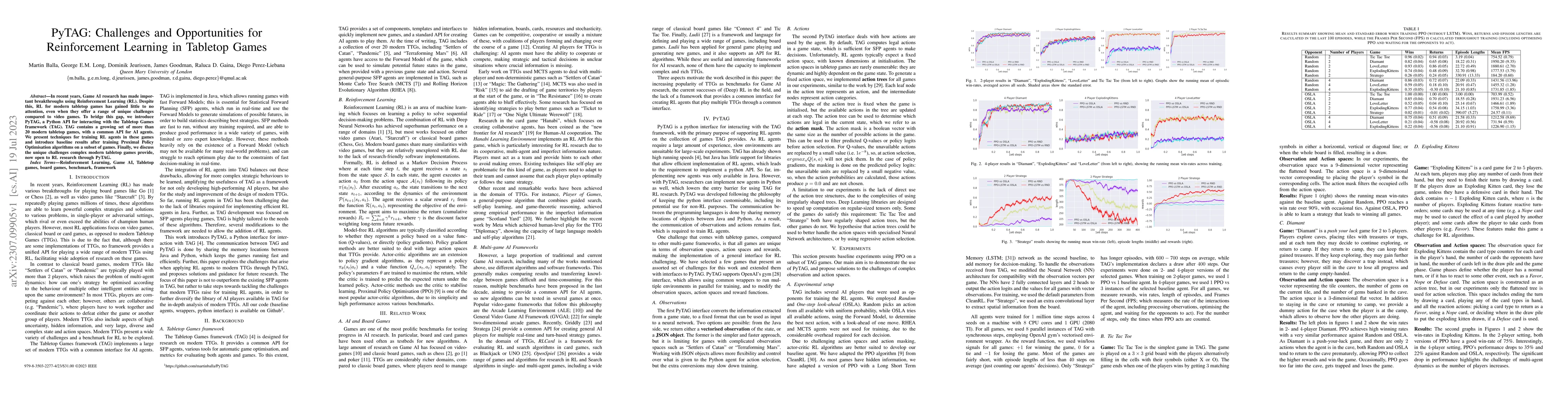 Thumbnail for PyTAG: Challenges and Opportunities for Reinforcement Learning in
  Tabletop Games