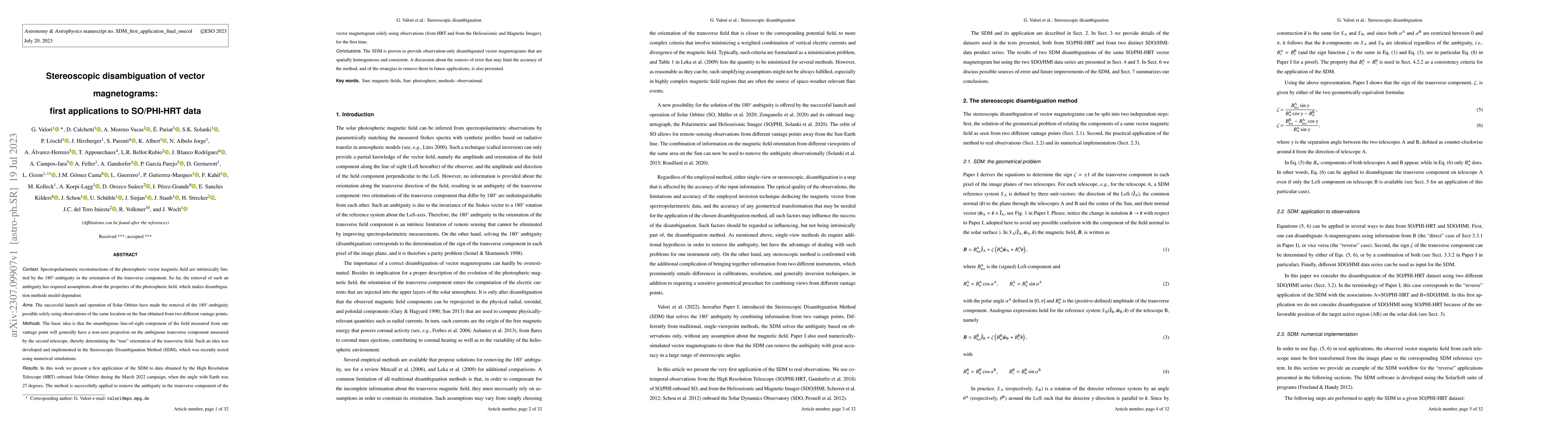 Thumbnail for Stereoscopic disambiguation of vector magnetograms: first applications
  to SO/PHI-HRT data